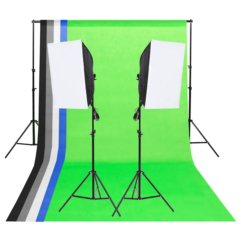 VidaXL Studio Lighting Kit with Backdrops & Softboxes