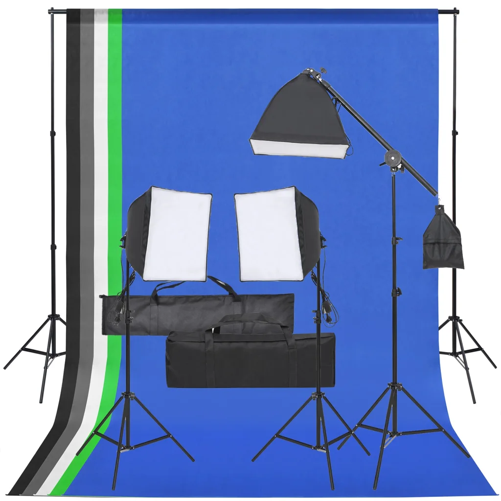 VidaXL Photo Studio Kit with Light Set and Backdrop