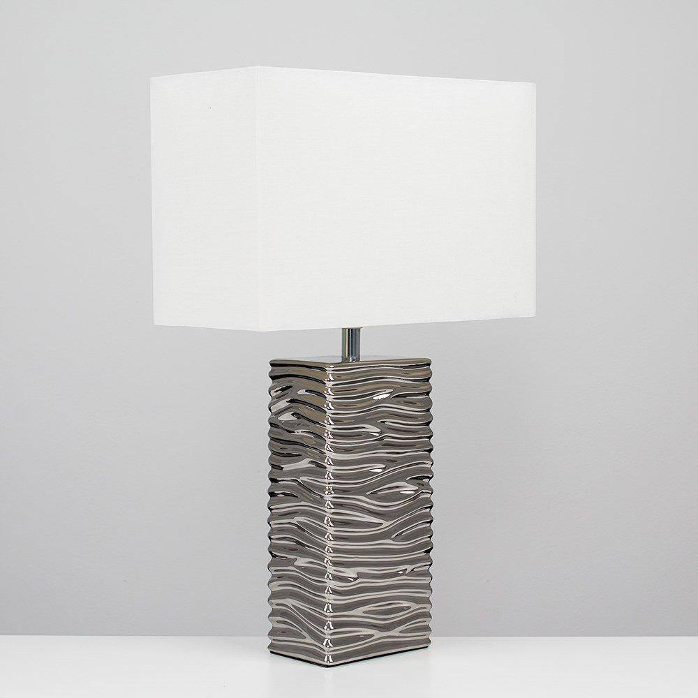 ValueLights Etienne Pair of Silver Table Lamps