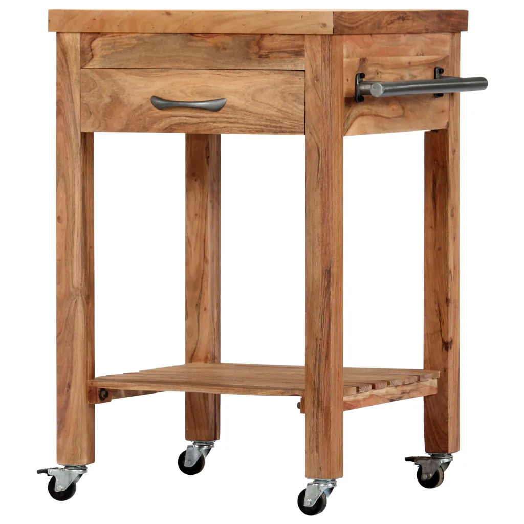 VidaXL Kitchen Trolley 58x58x89 cm Solid Acacia Wood