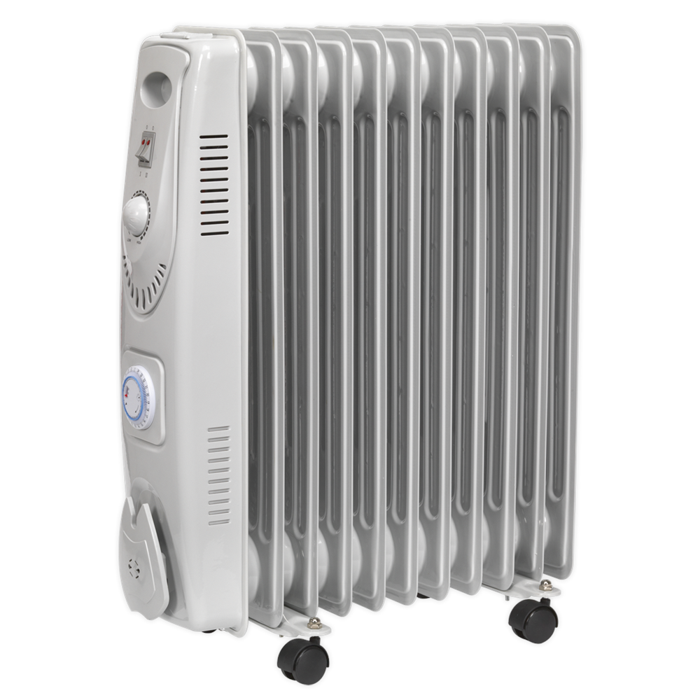 Sealey RD2500T 11 Element Oil Filled Radiator with Timer 2500W 230V