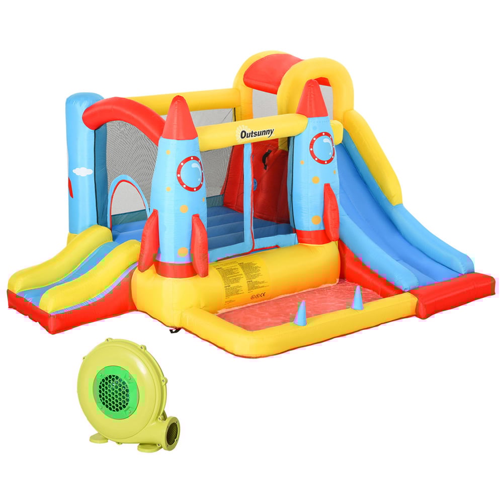 Outsunny Kids Rocket Design Bouncy Castle