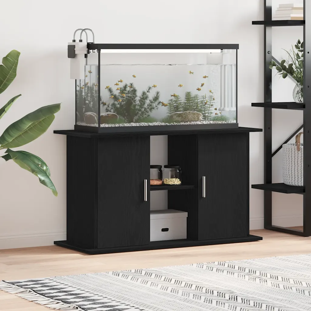 VidaXL (101 x 41 x 58 cm) vidaXL Aquarium Stand Black Oak 81x36x73 cm Engineered Wood fish tank cabinet