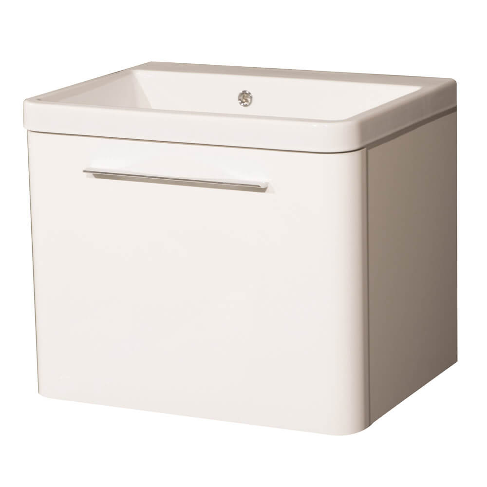 Ebern Designs Damini 655mm Wall Hung Single Vanity Unit white