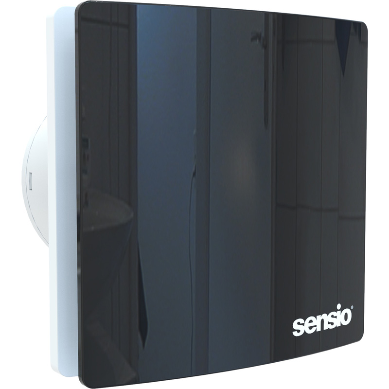 Sensio Rubi Wall Ventilation Fan 100mm in Black ABS