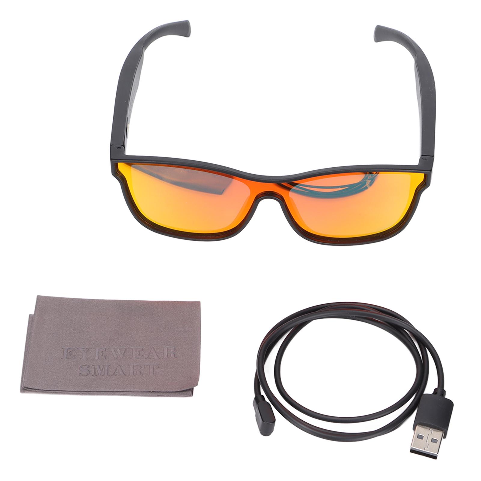 3d Printing Machine Wireless Smart Bluetooth Sunglasses Open Ear Music Waterproof Glasses for Men Women Orange Red