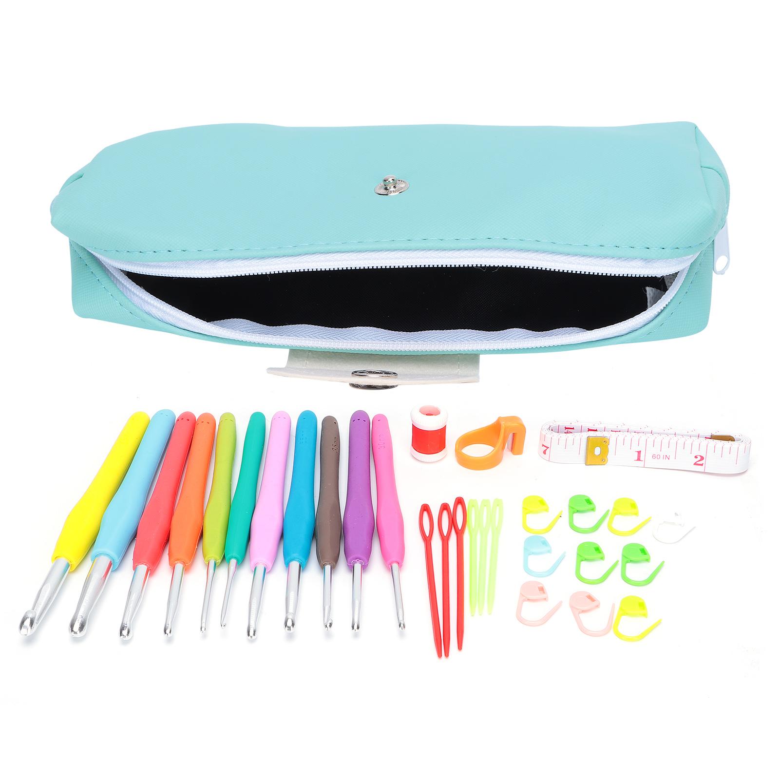 ZEBLAZE Crochet Hook Ergonomic Soft Rubber Comfort Grip Knitting Needles Kit TPR Aluminum Crochet