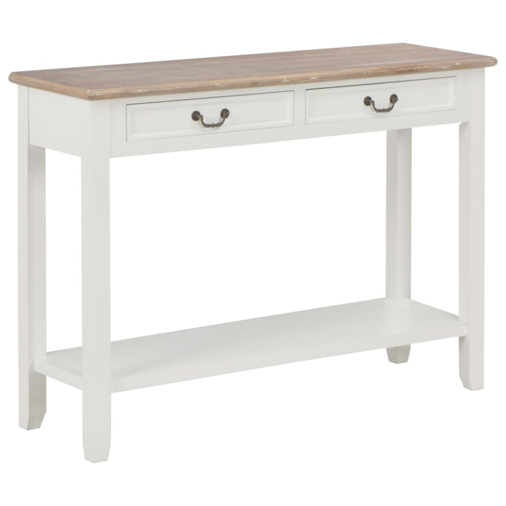 VidaXL Console Table White 110x35x80 cm Wood