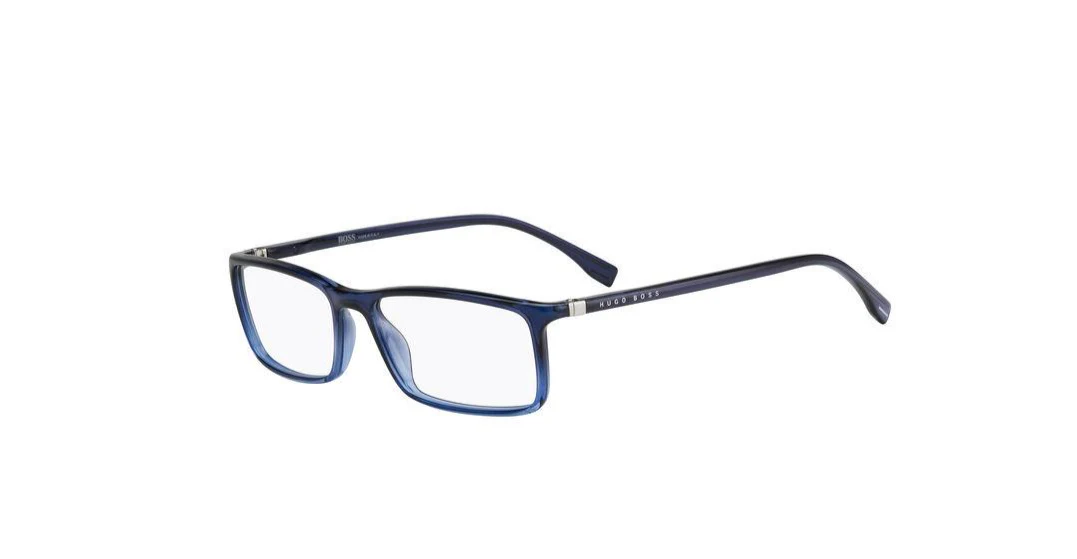Hugo Boss 0680/N ZX9 Shaded Blue Rectangle Glasses in Blue