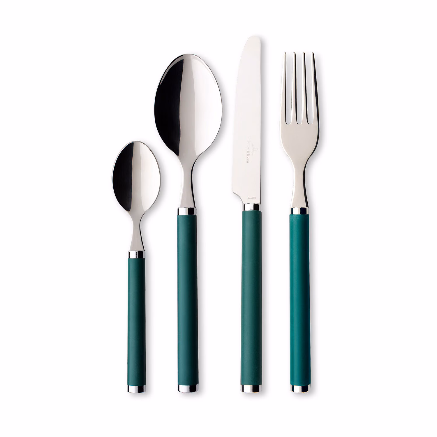 Villeroy & Boch Play! 24 Piece 18/10 Stainless Steel Cutlery Set, Service for 6 green
