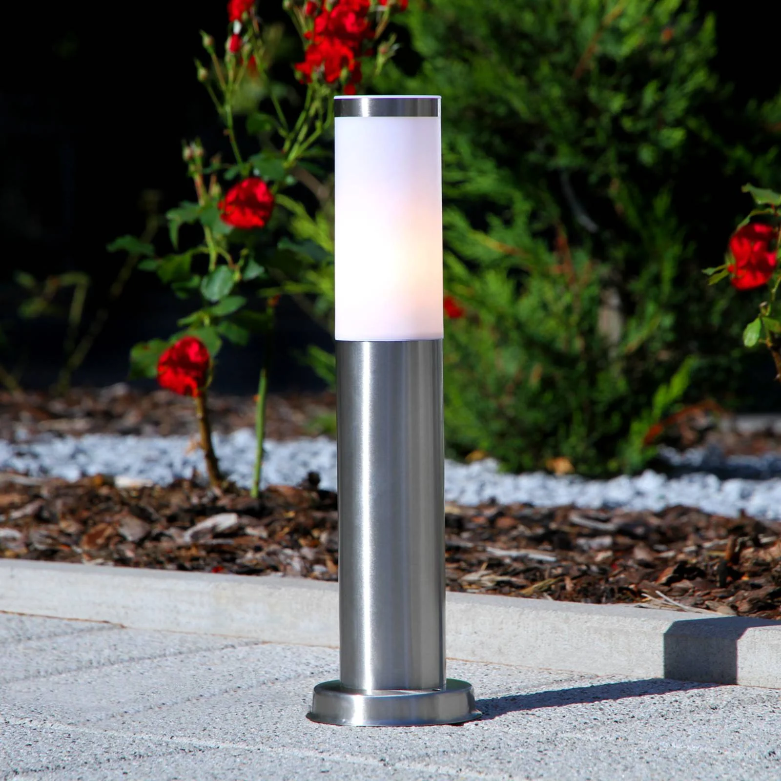 Lampenwelt.com Stainless steel pillar lamp Kristof