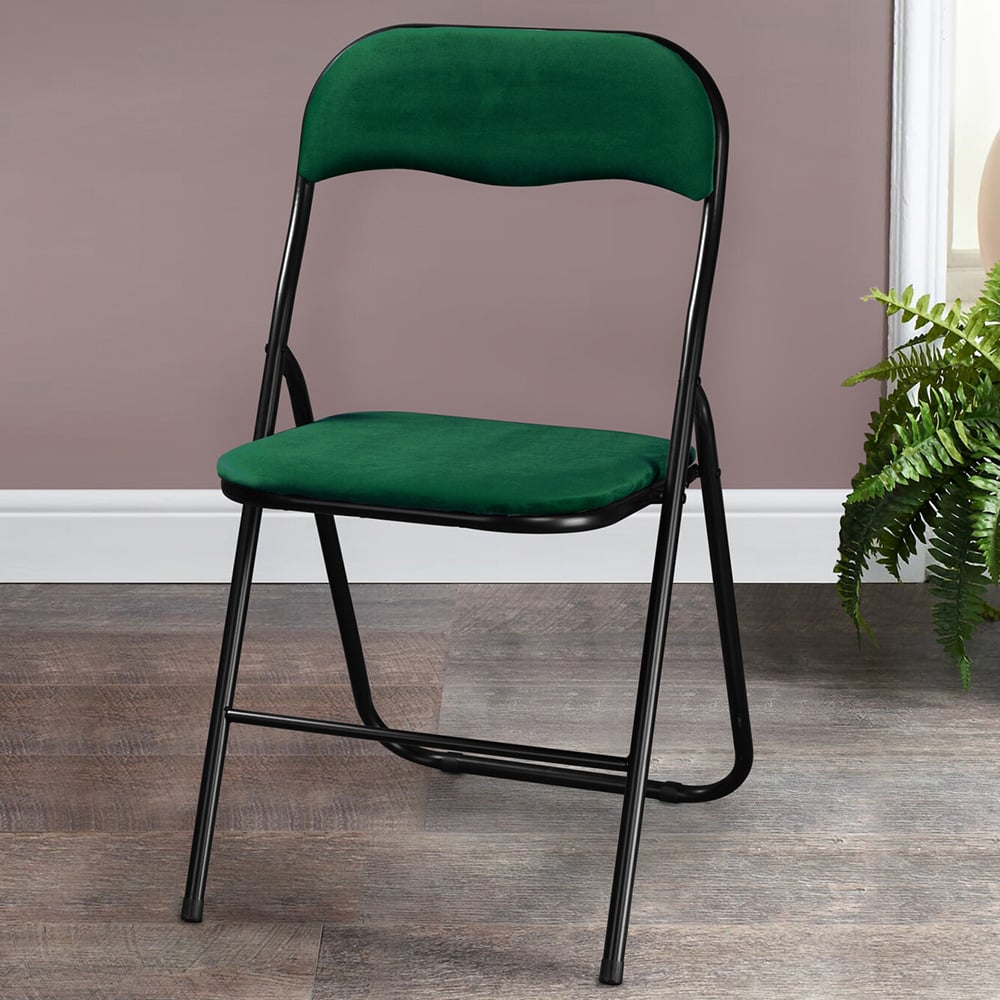 Emerald Velvet Folding Chair