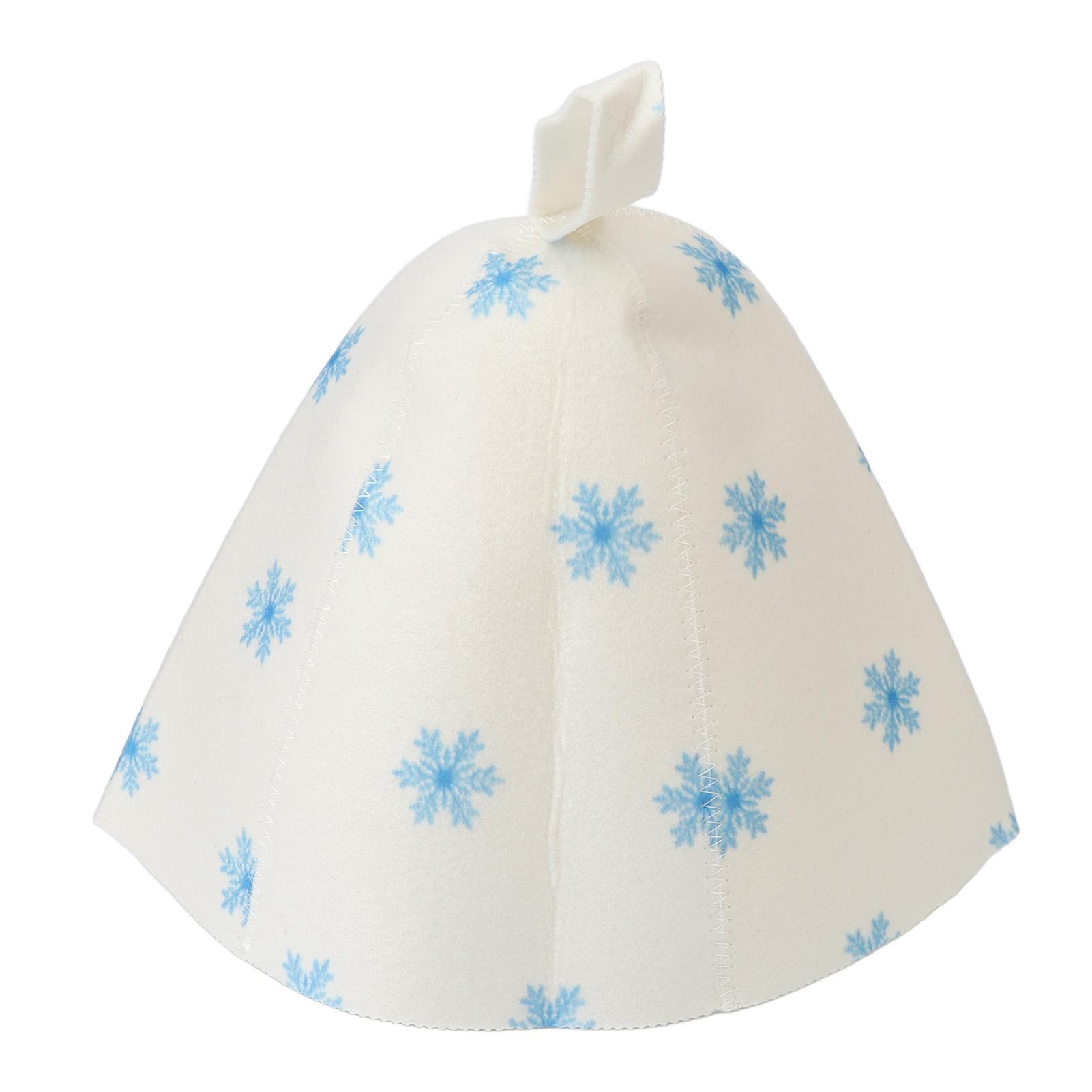 GoolRC Sauna Hat Universal Cute Snowflake Print Water Absorption Breathable Felt Bath Hat for Sauna Bath