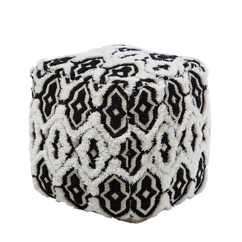 Beliani Boho Pouffe Orai Black-White