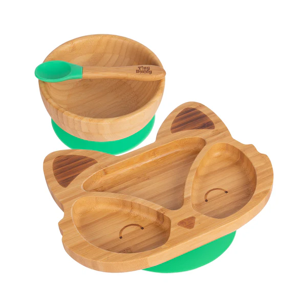 Tiny Dining Children's Bamboo Suction Fox Dinner Set