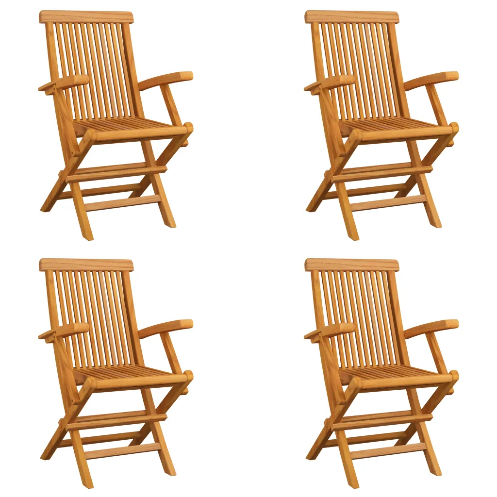 VidaXL Folding Garden Chairs 4 pcs Solid Teak Wood