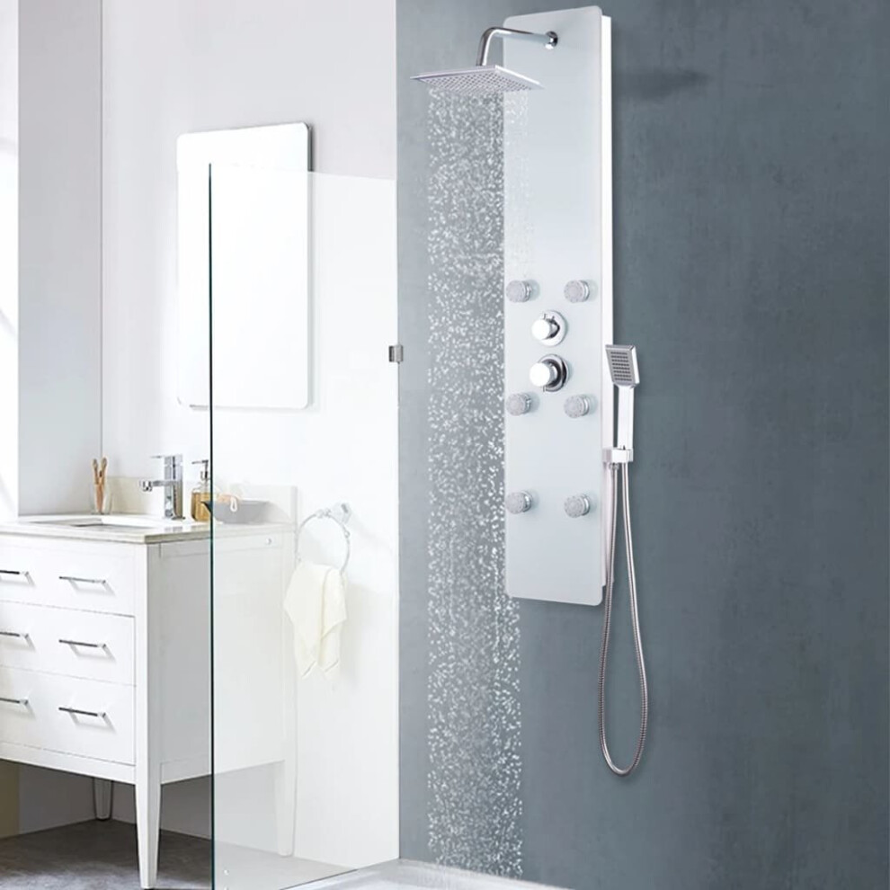 VidaXL Shower Panel Unit Glass 25x44.6x130 cm White
