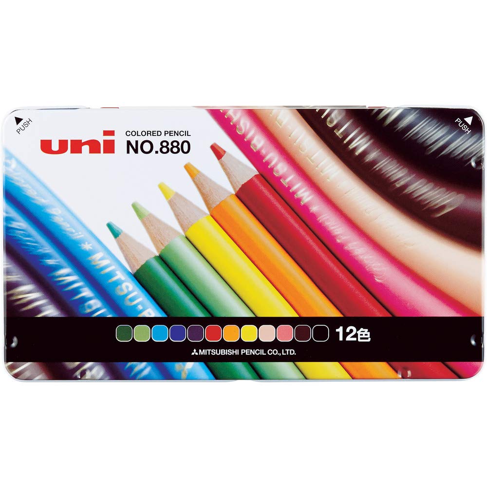 MoRub-Japan Mitsubishi Pencil Colored Pencil 880 Elementary School Students 12 Colors K88012CP