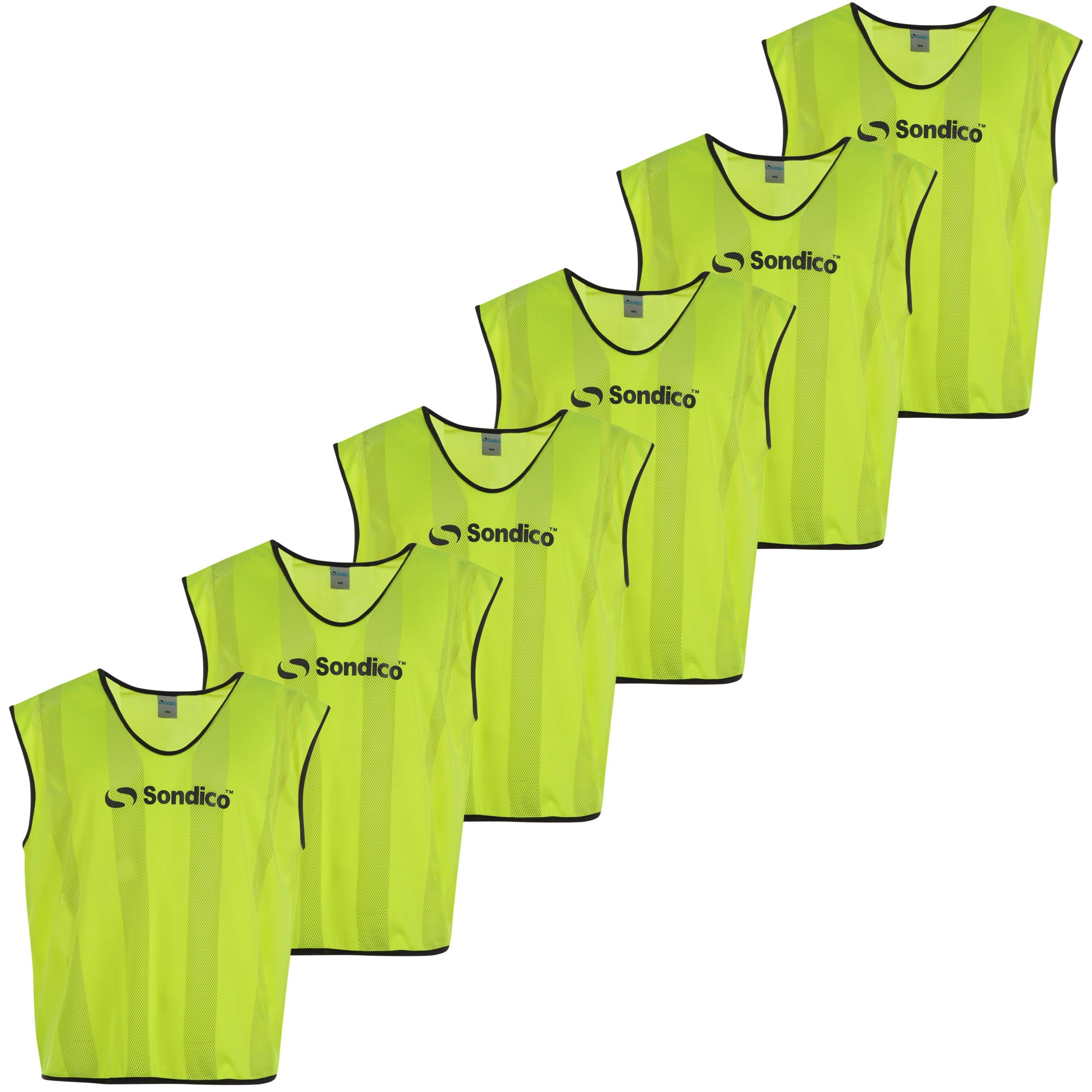 Sondico 6 Pack Mesh Hi Viz Training Bibs - Yellow