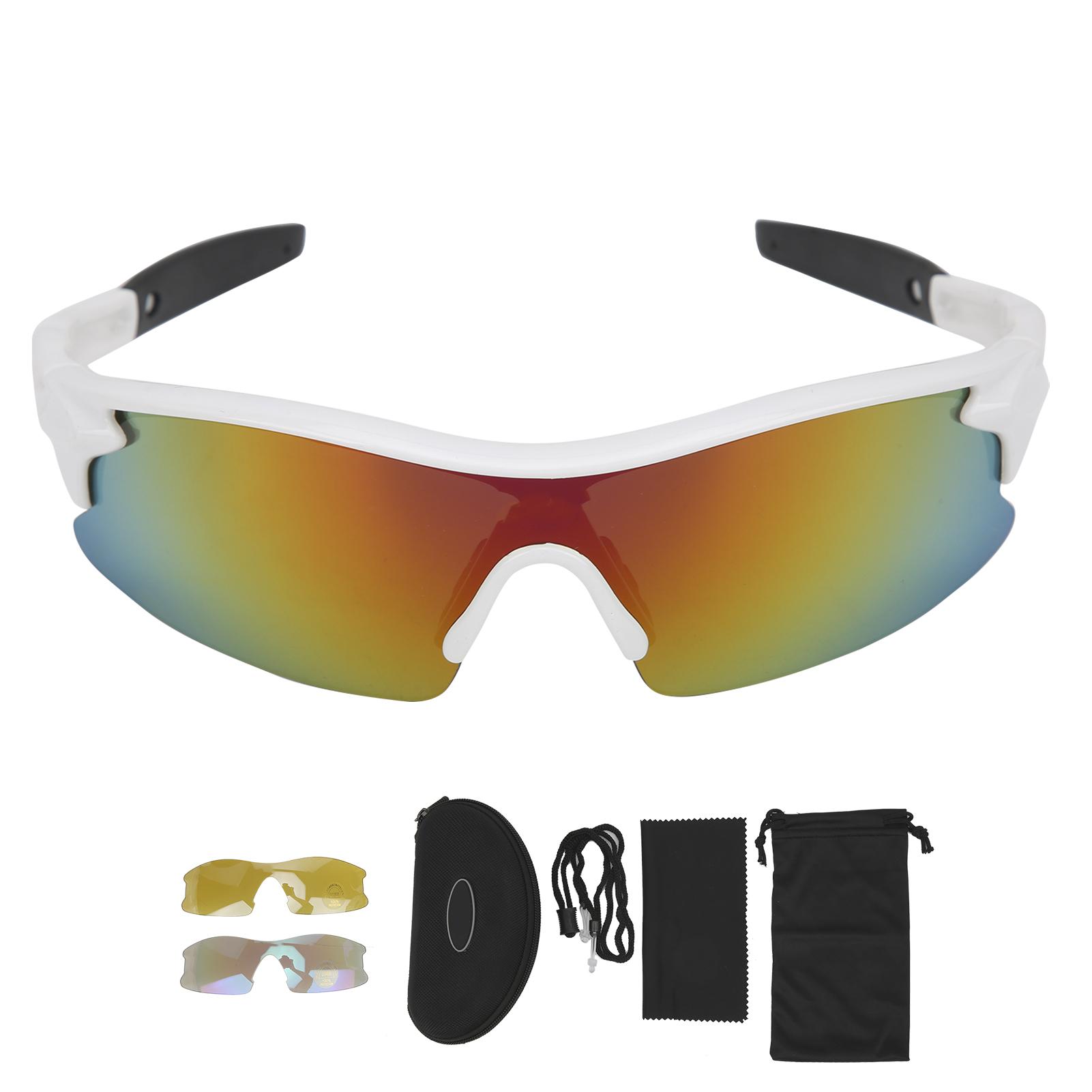 Neoglint Children Skiing Goggles Wihte Frame with 3 Pair Lenses AntiFog Cleaning Cloth for Winter Snow Sports