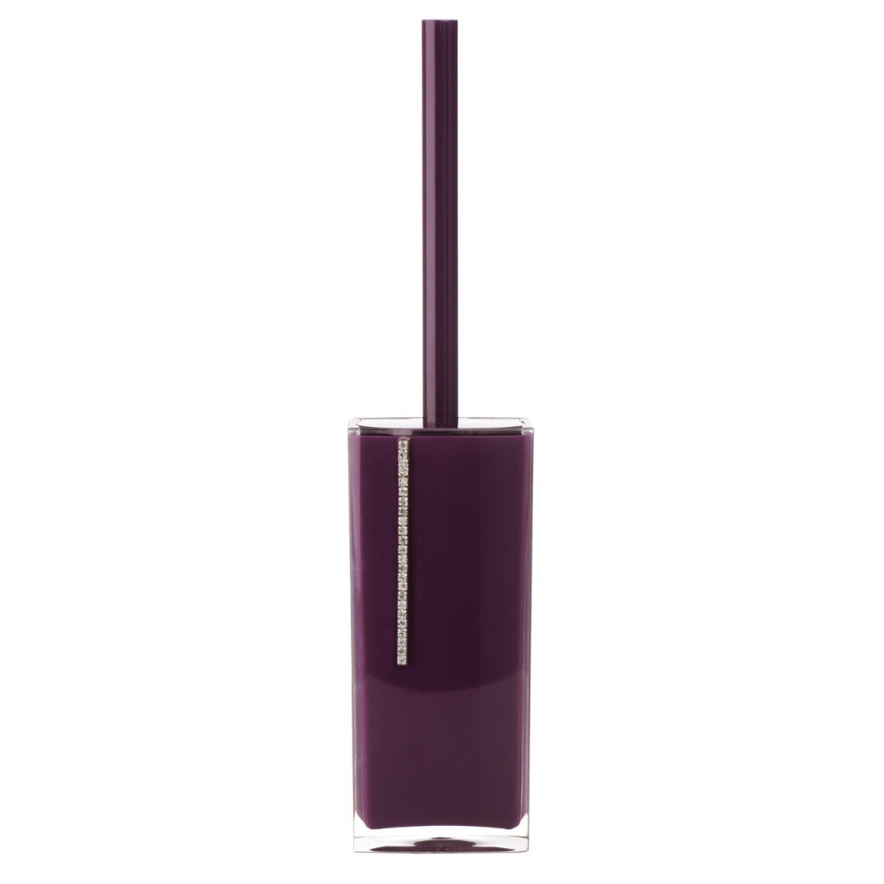 Premier Housewares Acrylic Toilet Brush & Holder with Diamante Detail - Purple