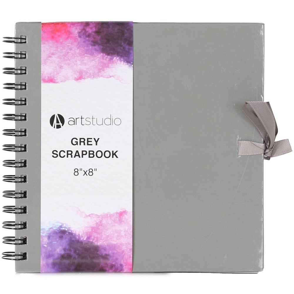 Art Studio 8 x 8 inch Grey Scrapbook 200gsm