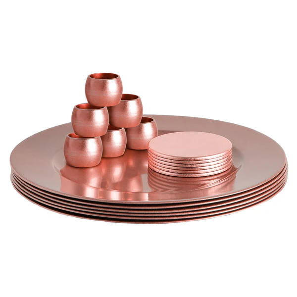 18 Piece Metallic Charger Plates Set