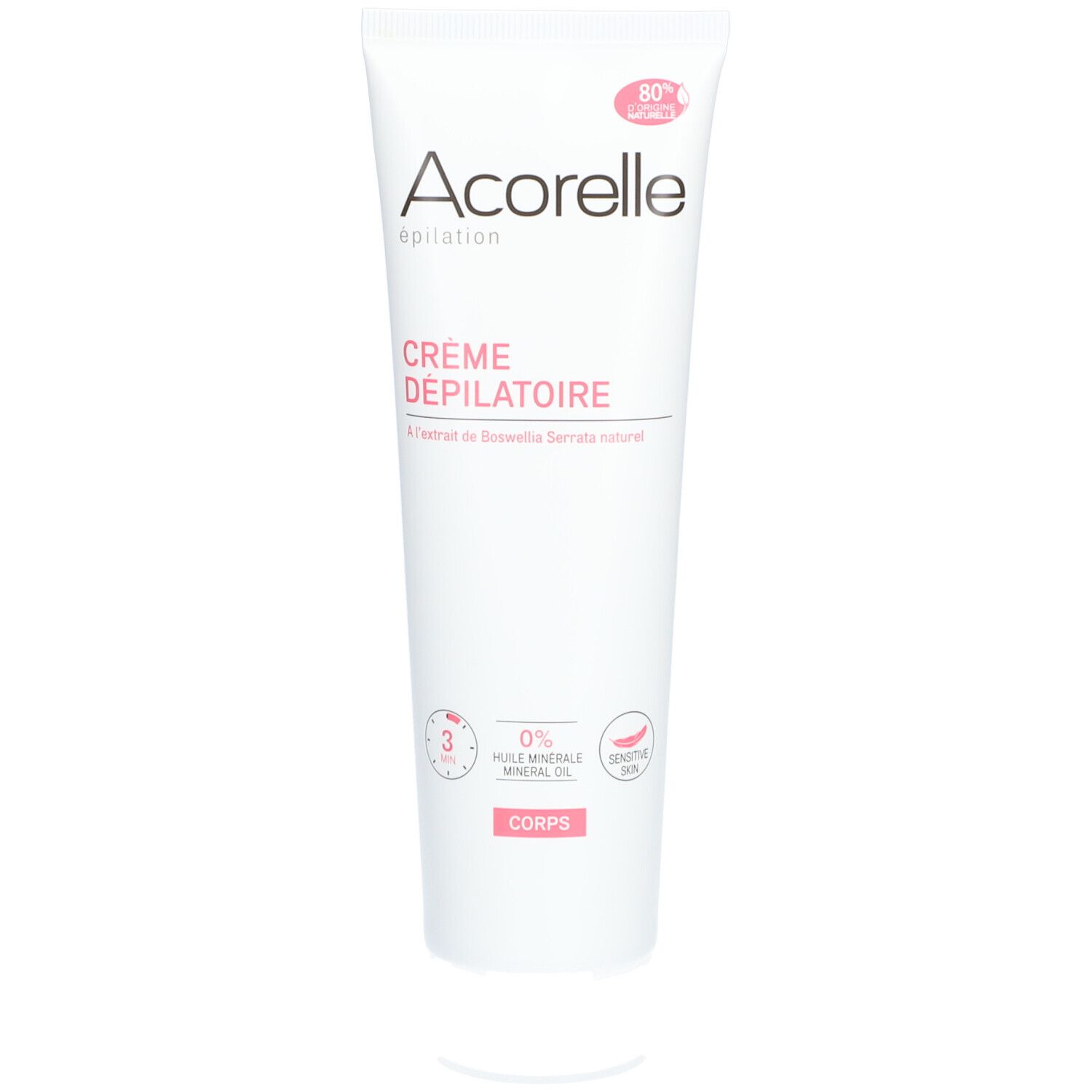 Acorelle Crème dépilatoire Corps - Peaux sensibles - Tube de 150ml