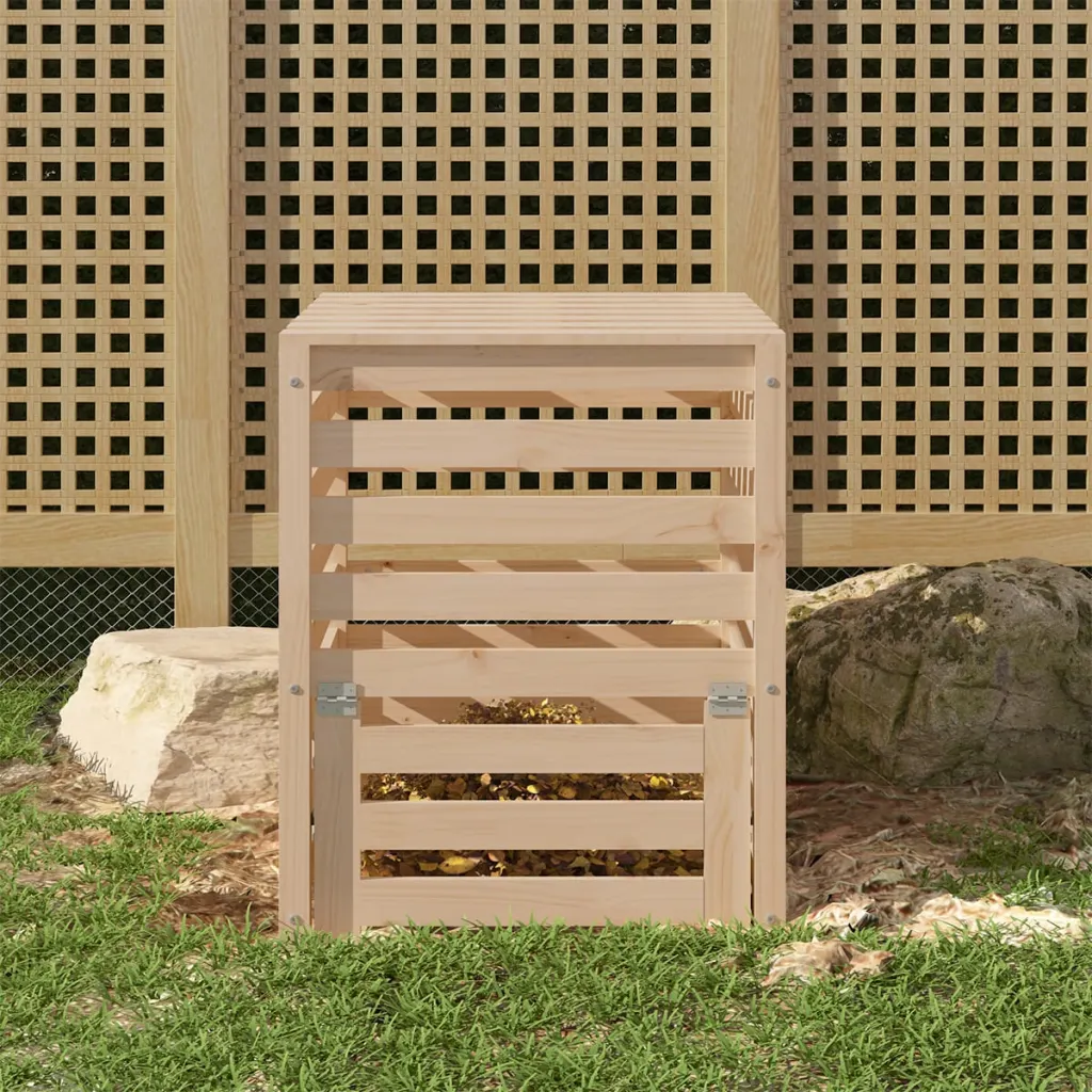 VidaXL (natural pine, 63.5 x 63.5 x 77.5 cm) vidaXL Composter Solid Wood Pine Multi Colours 63.5x63.5x77.5/82.5x82.5x99.5cm