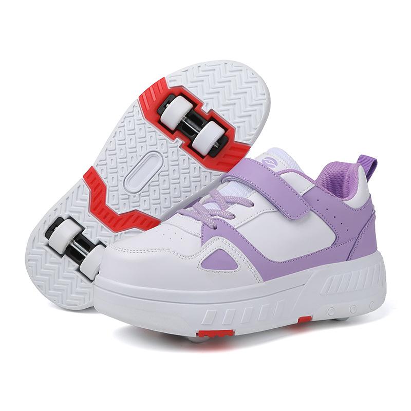 Angel Ting New Runaway Shoes Four-wheel Pulley Shoes Boys Children Shoes with Wheels Boys and Girls Skates Students Deformation Shoes 39