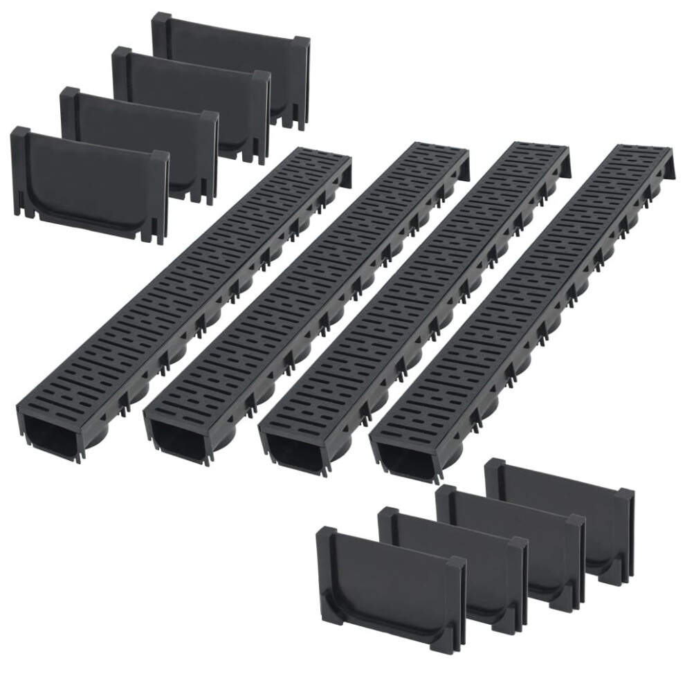 VidaXL Drainage Channels Plastic 4 m