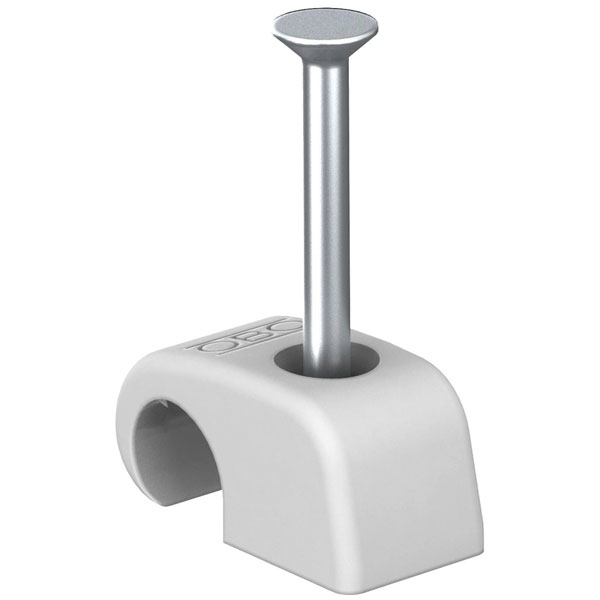 OBO BETTERMANN 2228858 Cable Clips 14mm Ø Grey 100 pcs With Nail