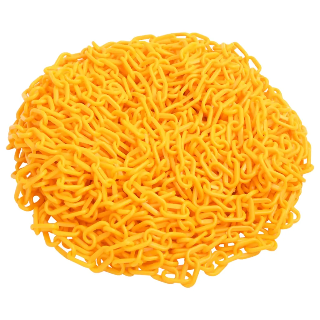VidaXL Warning Chain Yellow 100 m Ø6 mm Plastic