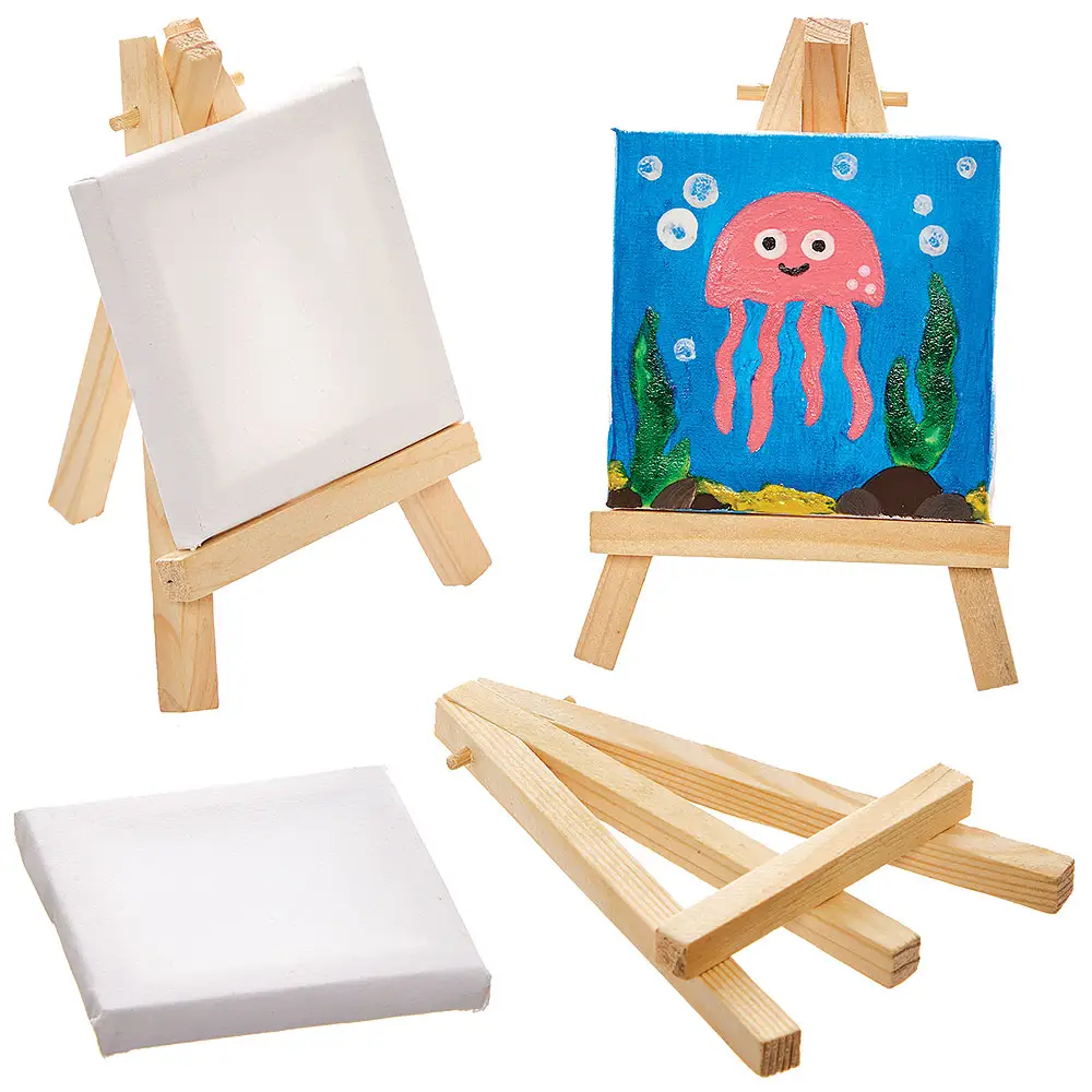 Baker Ross Mini Canvas and Easel Sets (Pack of 3)