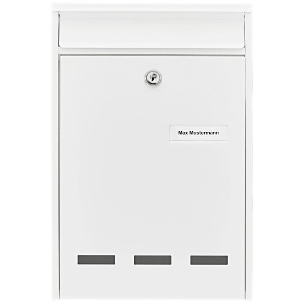 Burg Wächter 61120 Mail 5877 Letterbox Steel White C4 Slot 2 Keys