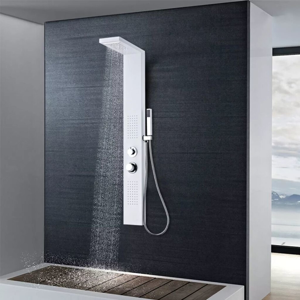 VidaXL Shower Panel System Aluminium Matte White
