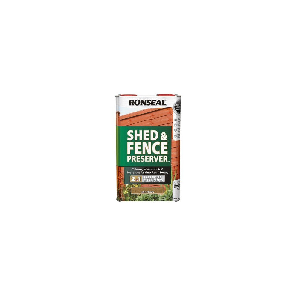 Ronseal RSLSFB5L Shed & Fence Preserver Black 5 litre