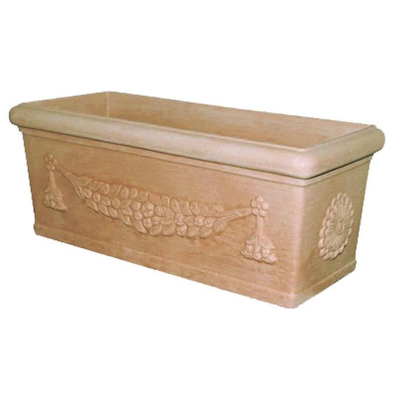 Nessuno Vasi Telcom a cassetta Lazio 80x36x33 cm in resina impruneta arredo giardino