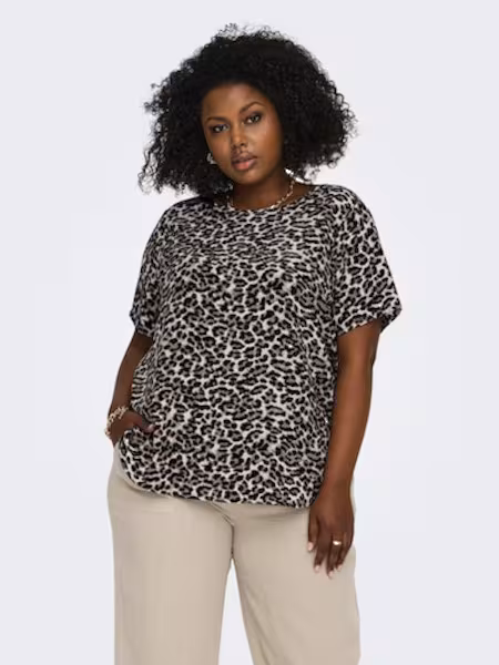 Only Pumice Stone Curvy Vica Short Sleeve Top