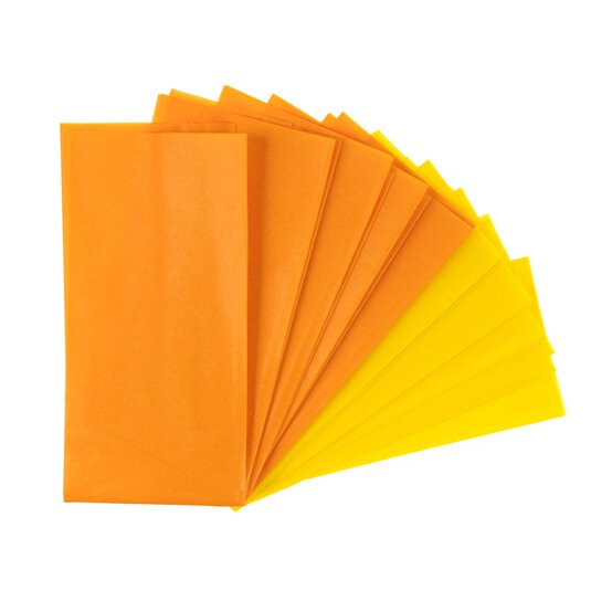 Hobbycraft Orange & Yellow Tissue Paper 10 Pack, Size: 65x50cm