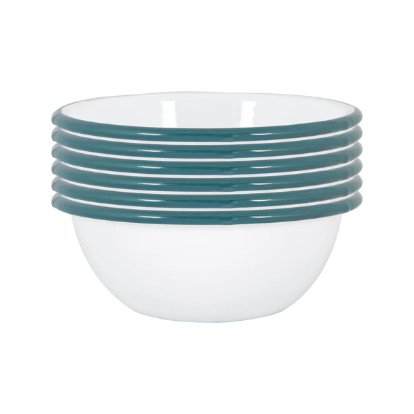 Argon Tableware 16cm White Enamel Bowls | Pack of Six | By Argon Tableware