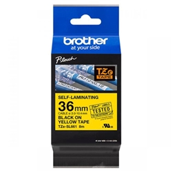 Brother Black on Yellow Label Printer Tape, 8 m Length, 36mm Label Length