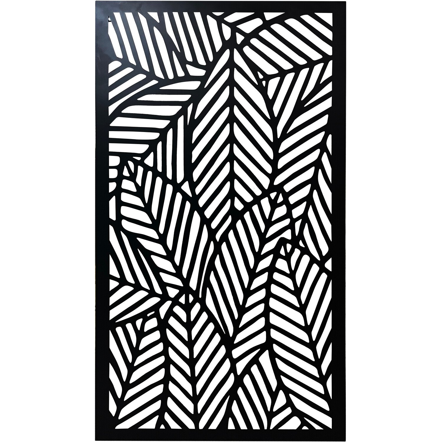 Indoor/Outdoor Graphic Metal Wall Screen - Black