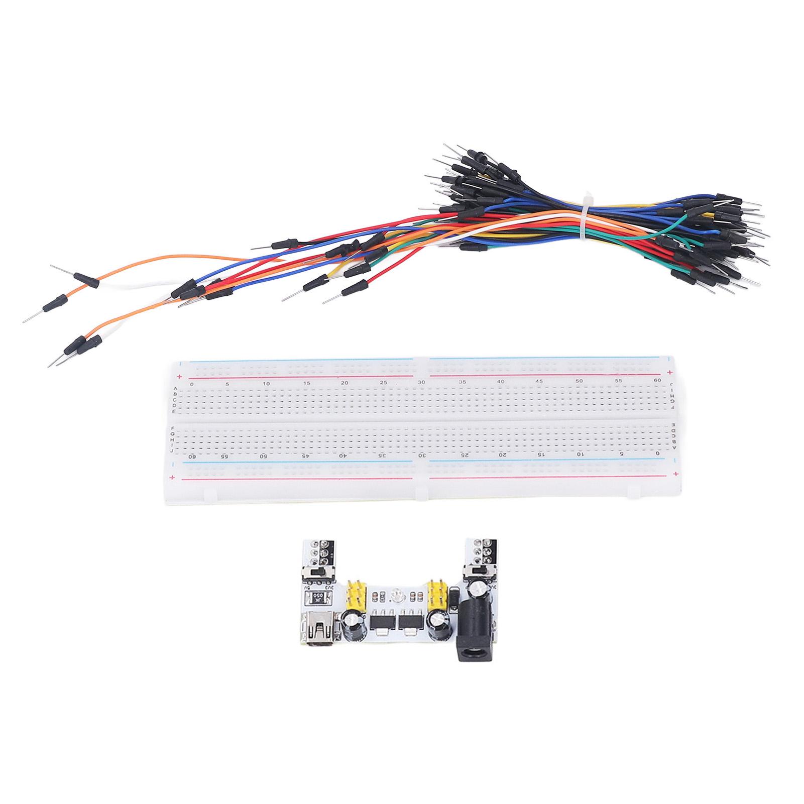 Vestidos Breadboard Kit Electric 830 Tie Points for Beginner Starter with Power Supply Jumper Cables 12V