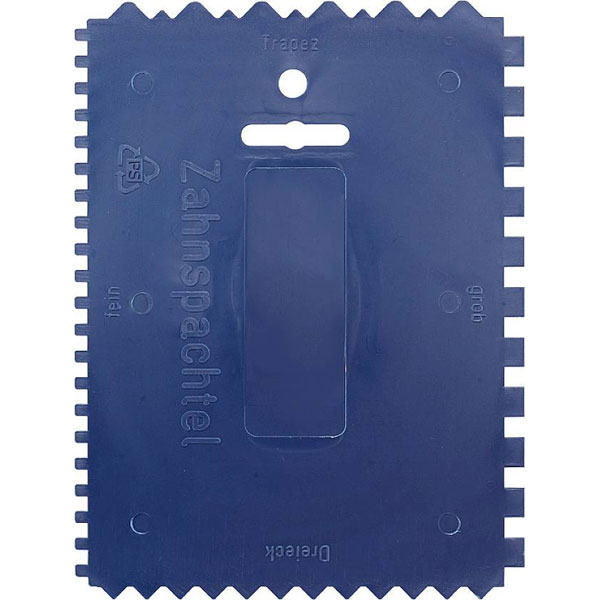 KWB 32900 Notch Trowel 180x140mm plastic serrated sides dental form