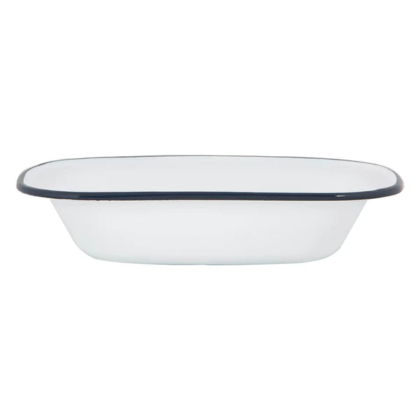 25cm White Enamel Pie Dish | By Argon Tableware