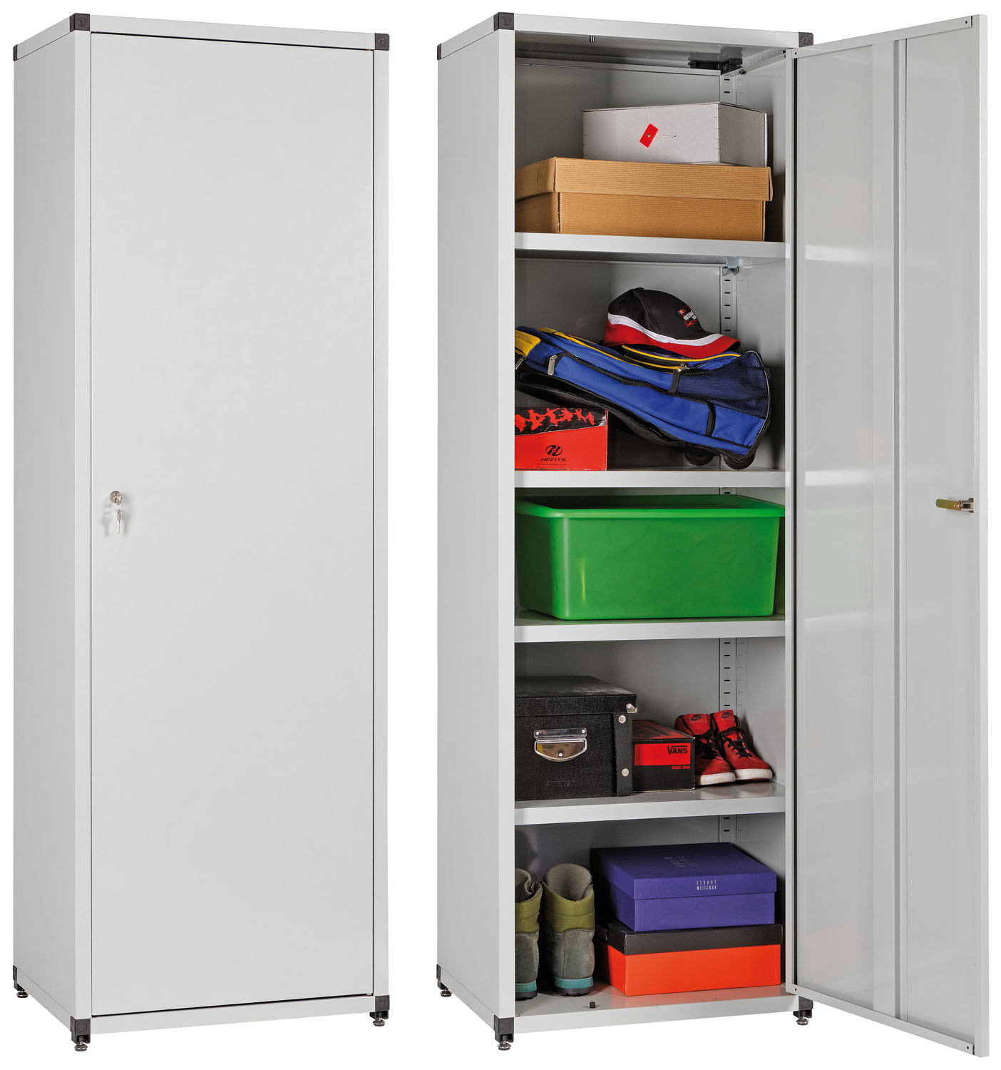 Nessuno Armadi in metallo tuttopiani 4 piani regolabili L60xP44xh183cm c/chiave MAXI60G