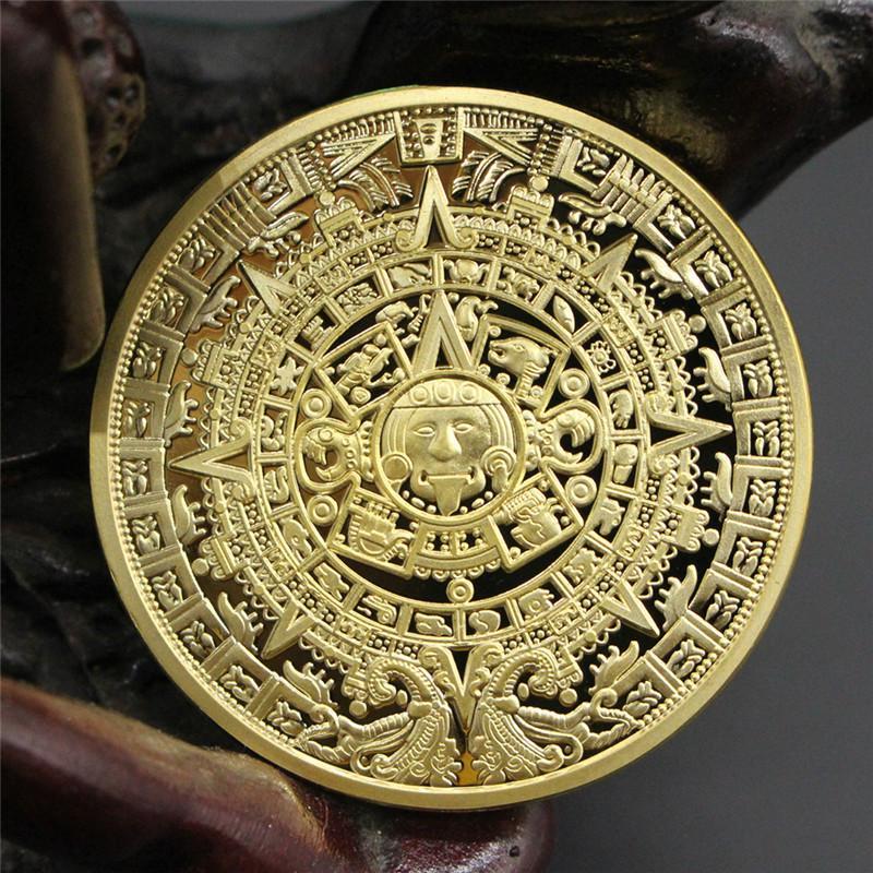 Toy And Gift Land (silver) Creative Metal Mayan Aztec Coin Souvenir Coin Art Collection Medal Present Children Adult Toys Gifts