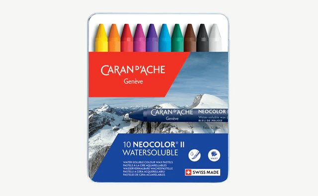 Caran D Ache Caran d'Ache Neocolor II Water-Soluble Wax Pastels Tin (Pack of 10)
