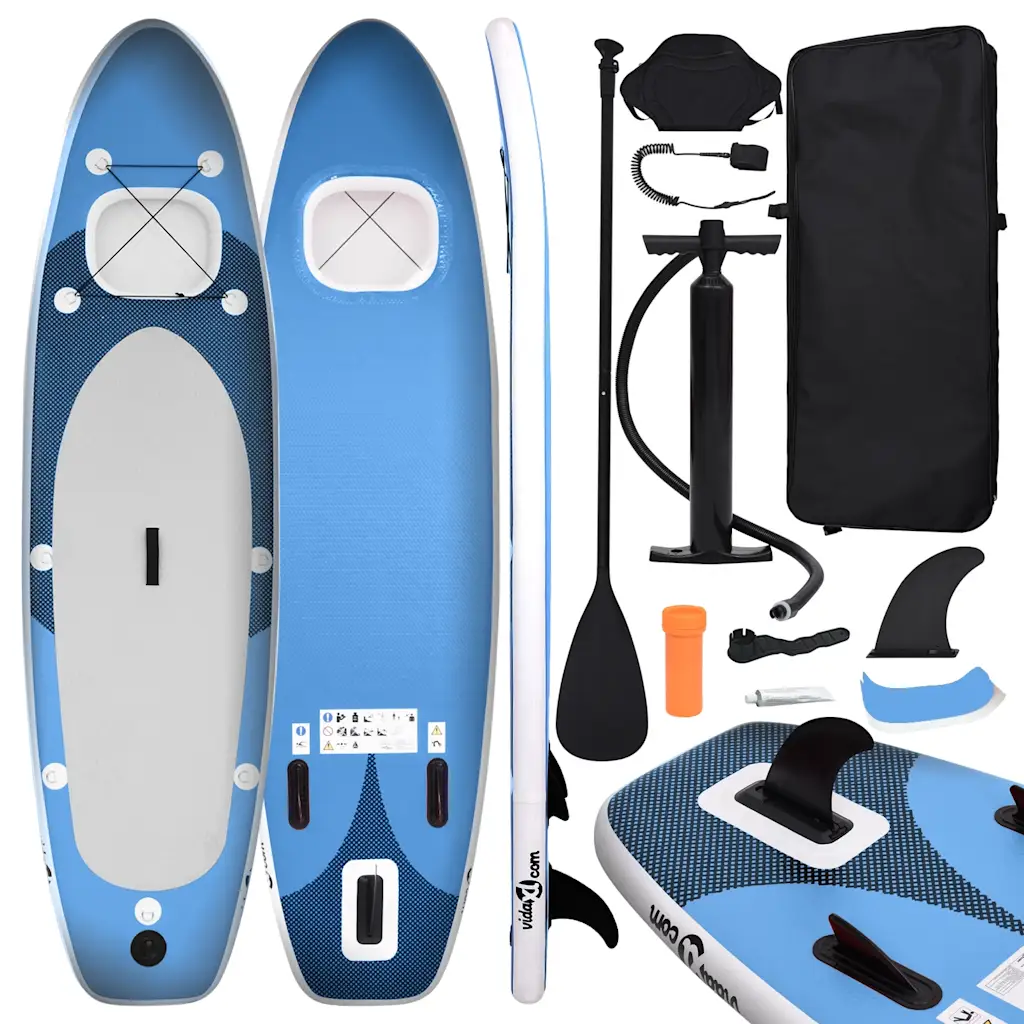 VidaXL Inflatable Stand Up Paddle Board Set Sea Blue 300x76x10 cm